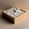 3D wall art map of Vatican City in a wooden frame, minimalist city decor
