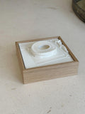 3D city map artwork featuring a detailed white stadium model in a wooden frame, modern decor
