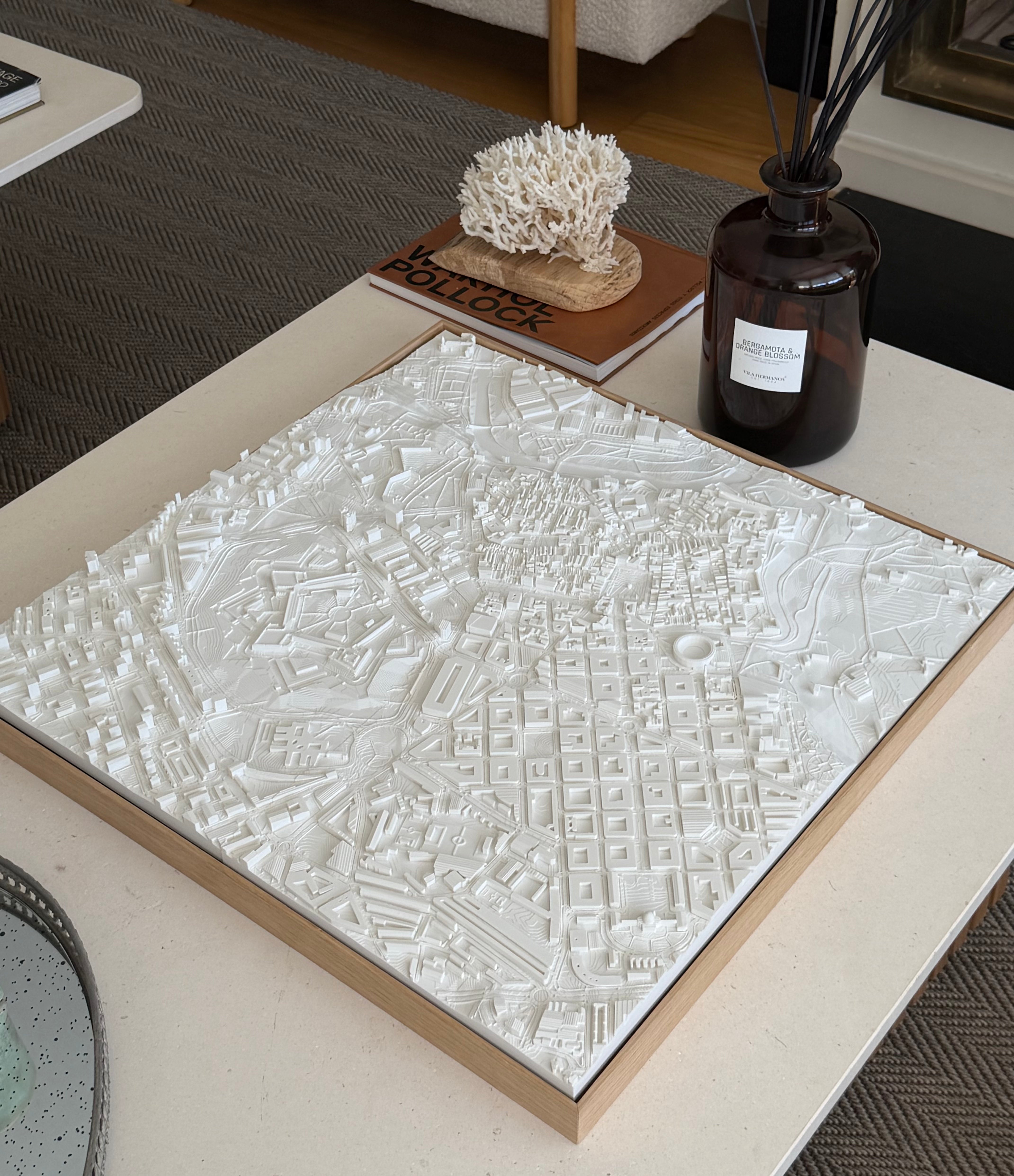 Mapa 3D de Pamplona, formato King, vista en ángulo