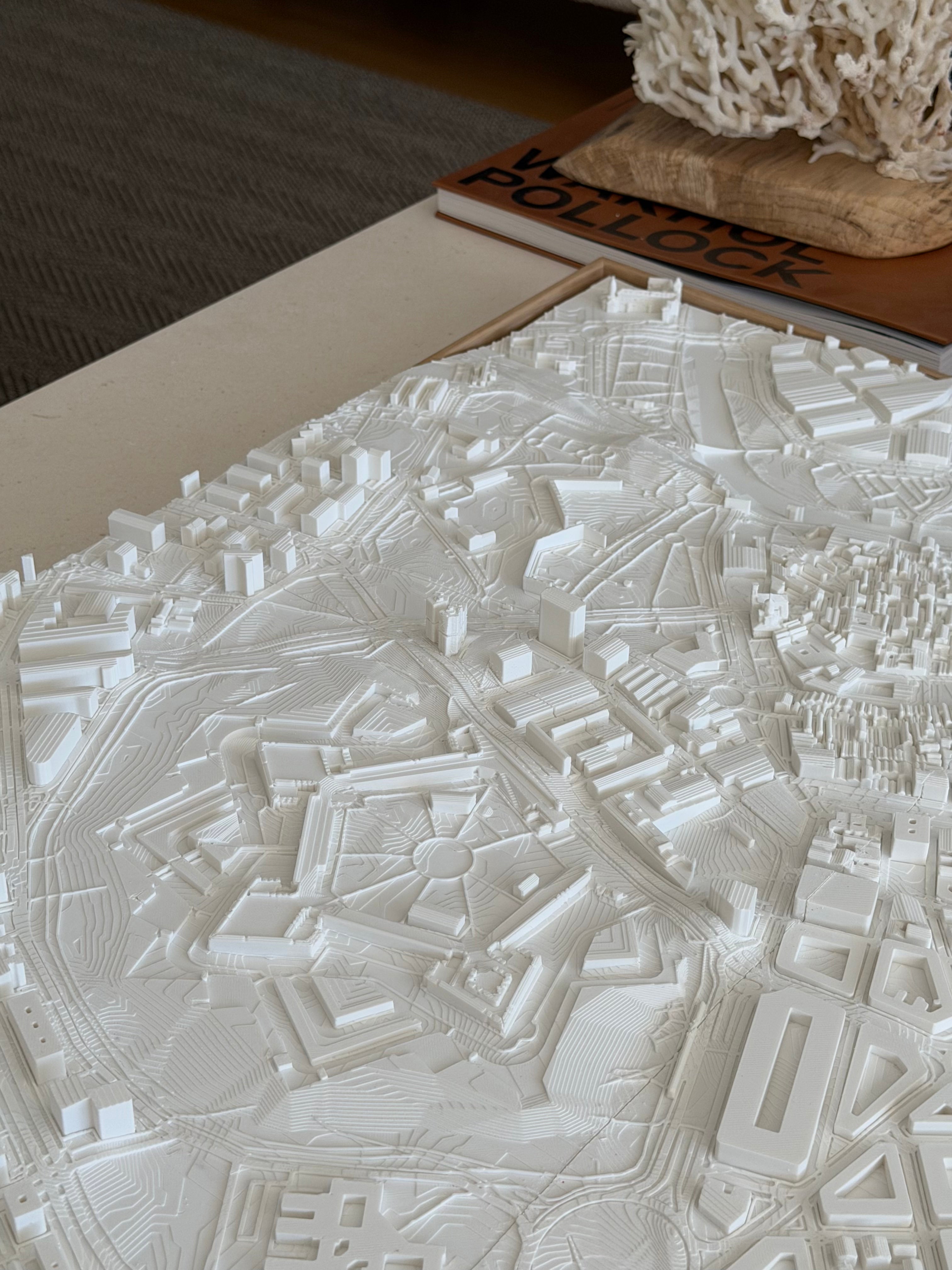 Mapa 3D de Pamplona, formato King, detalle de la Ciudadela